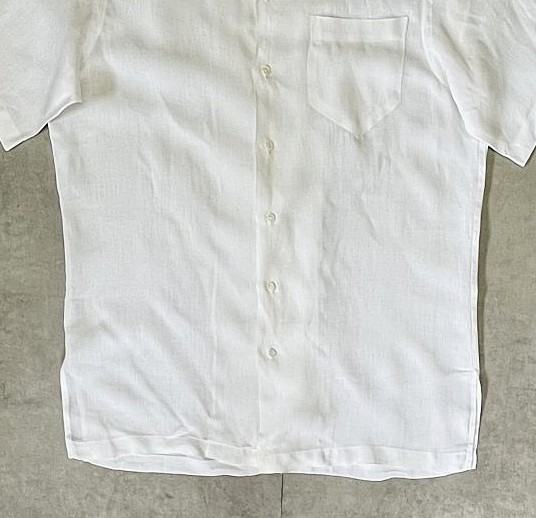 画像: 80'S RALPH LAUREN リネン 半袖 オープンカラーシャツ ホワイト USA製 (VINTAGE)