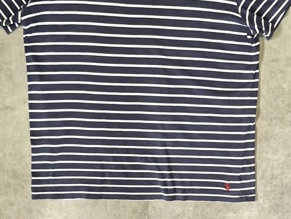 画像: 90'S RALPH LAUREN シングルステッチ 裾ロゴ 半袖 Tシャツ ボーダー柄 (VINTAGE)