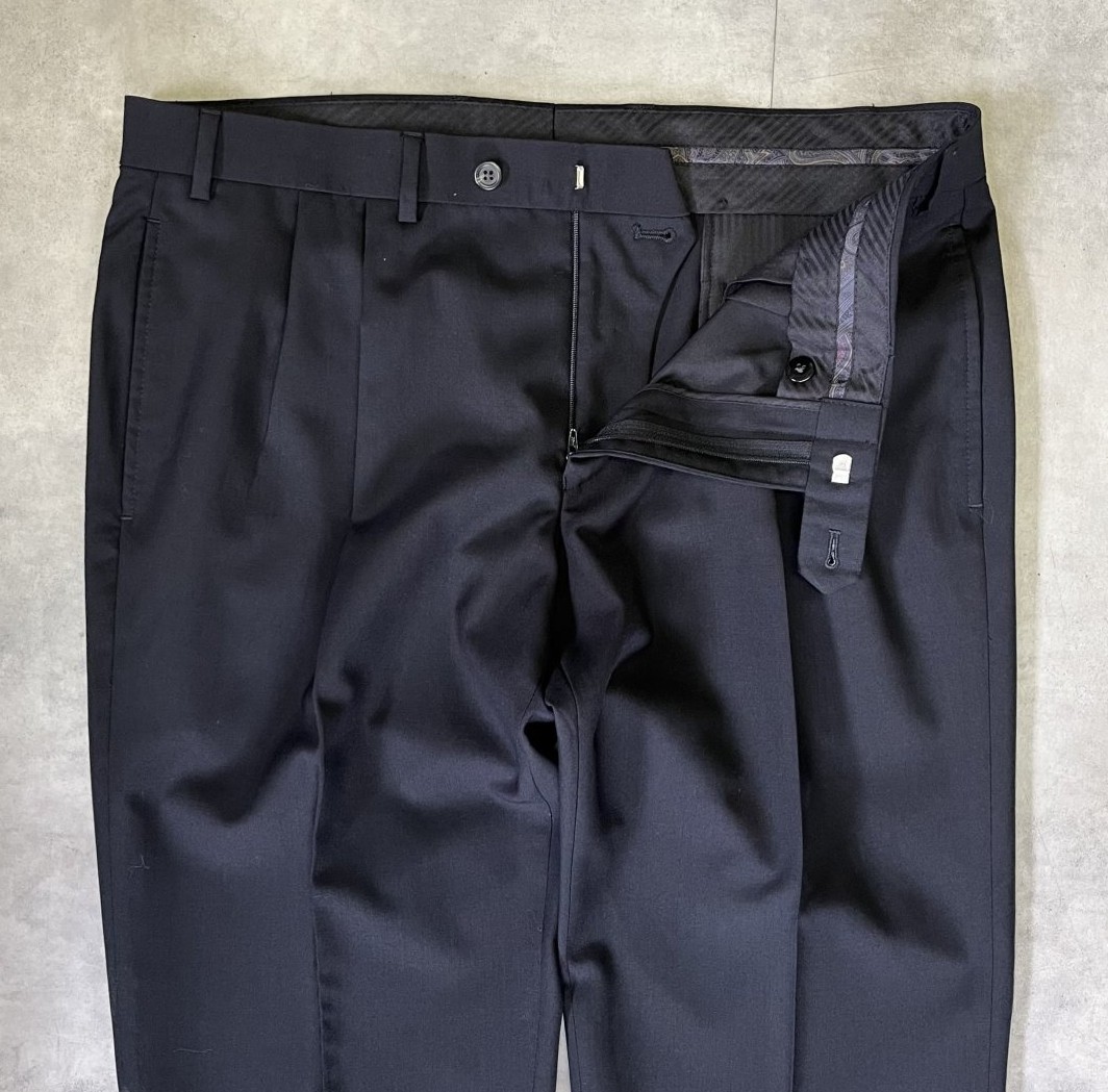 画像: 90'S RALPH LAUREN ツープリーツ ウール スラックス ブラック (MINT CONDITION)