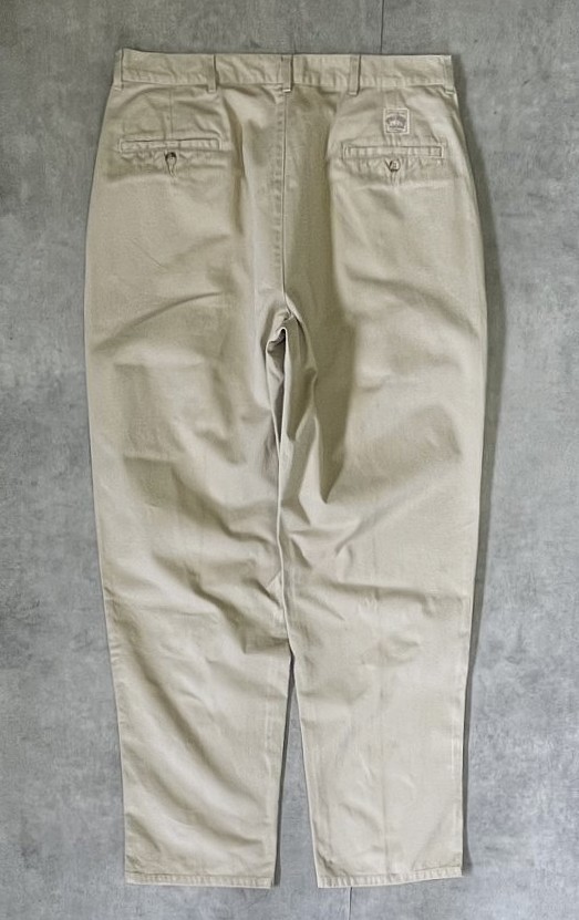 画像4: 90'S RALPH LAUREN "ボックスロゴ" ツープリーツ チノパンツ ベージュ USA製 (VINTAGE)