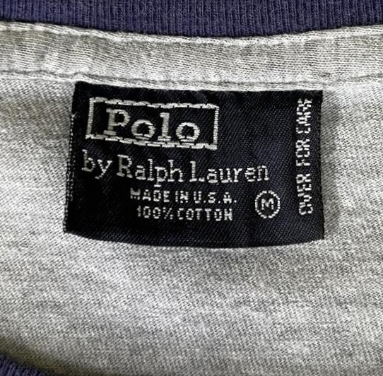 画像2: 90'S RALPH LAUREN "RL-67" シングルステッチ 半袖 ポケットTシャツ グレー USA製 (VINTAGE)