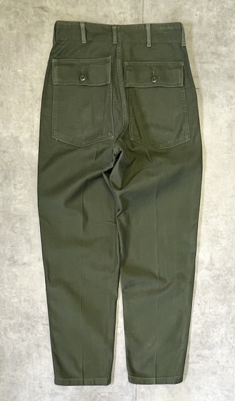 画像3: 70'S アメリカ軍 US ARMY "OG107" コットンサテン ベイカーパンツ ミリタリーグリーン W32L31 (VINTAGE)