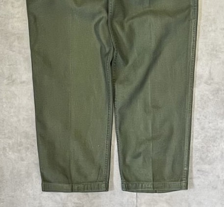 画像: 60'S アメリカ軍 US ARMY "OG107" コットンサテン ベイカーパンツ ミリタリーグリーン W34L33 (VINTAGE)