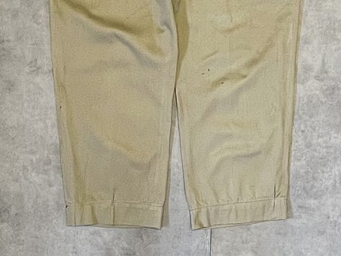 画像: 60'S アメリカ軍 US ARMY コットン100% チノパンツ W34L31 SCOVILLアルミジップ (VINTAGE)