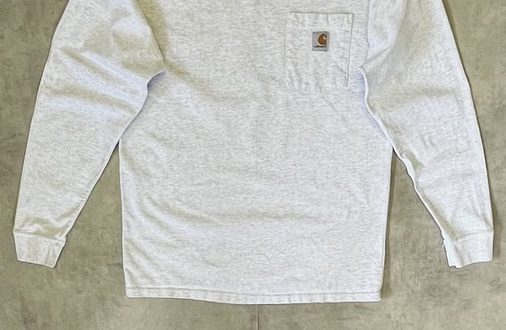 画像: 90'S CARHARTT ポケット付き 長袖 Tシャツ アッシュグレー (VINTAGE)