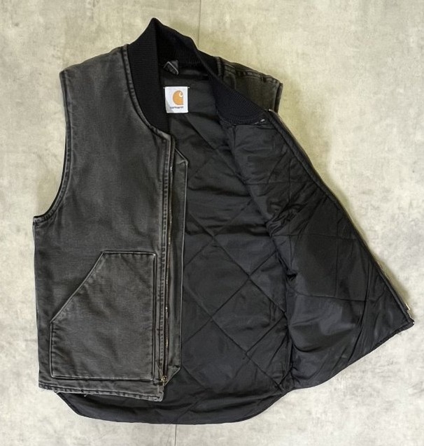 画像3: CARHARTT 裏地キルティング ダックベスト フェードブラック (VINTAGE)