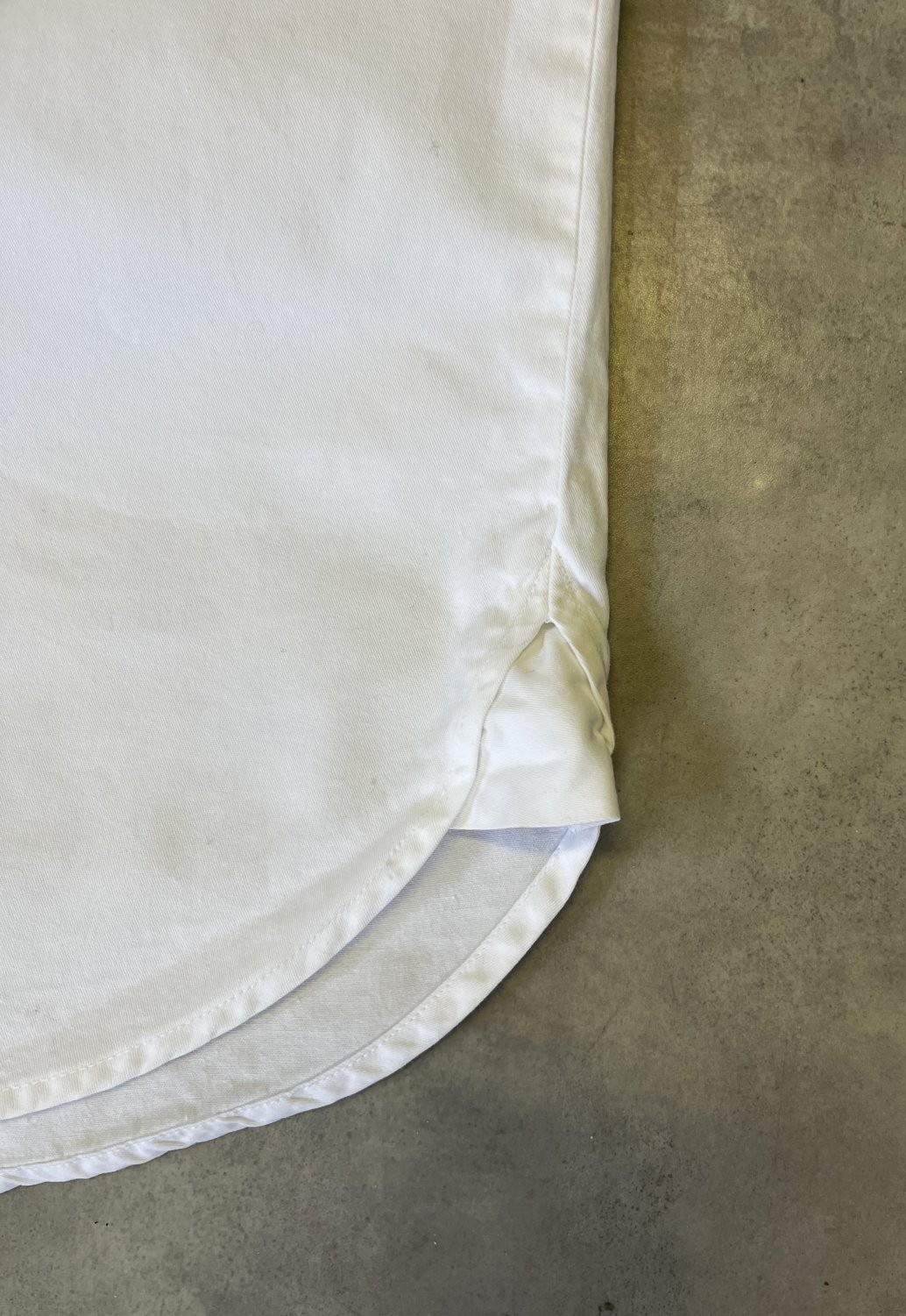 画像3: 90'S EDDIE BAUER 白タグ オックスフォード マチ付き 半袖 バンドカラーシャツ ホワイト (VINTAGE)