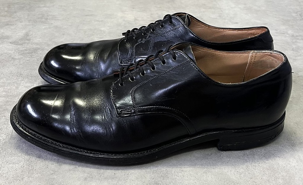 画像2: 60'S アメリカ軍 US NAVY "D.J.LEAVENWORTH製" 6アイレット レザーソール サービスシューズ US8R (VINTAGE)
