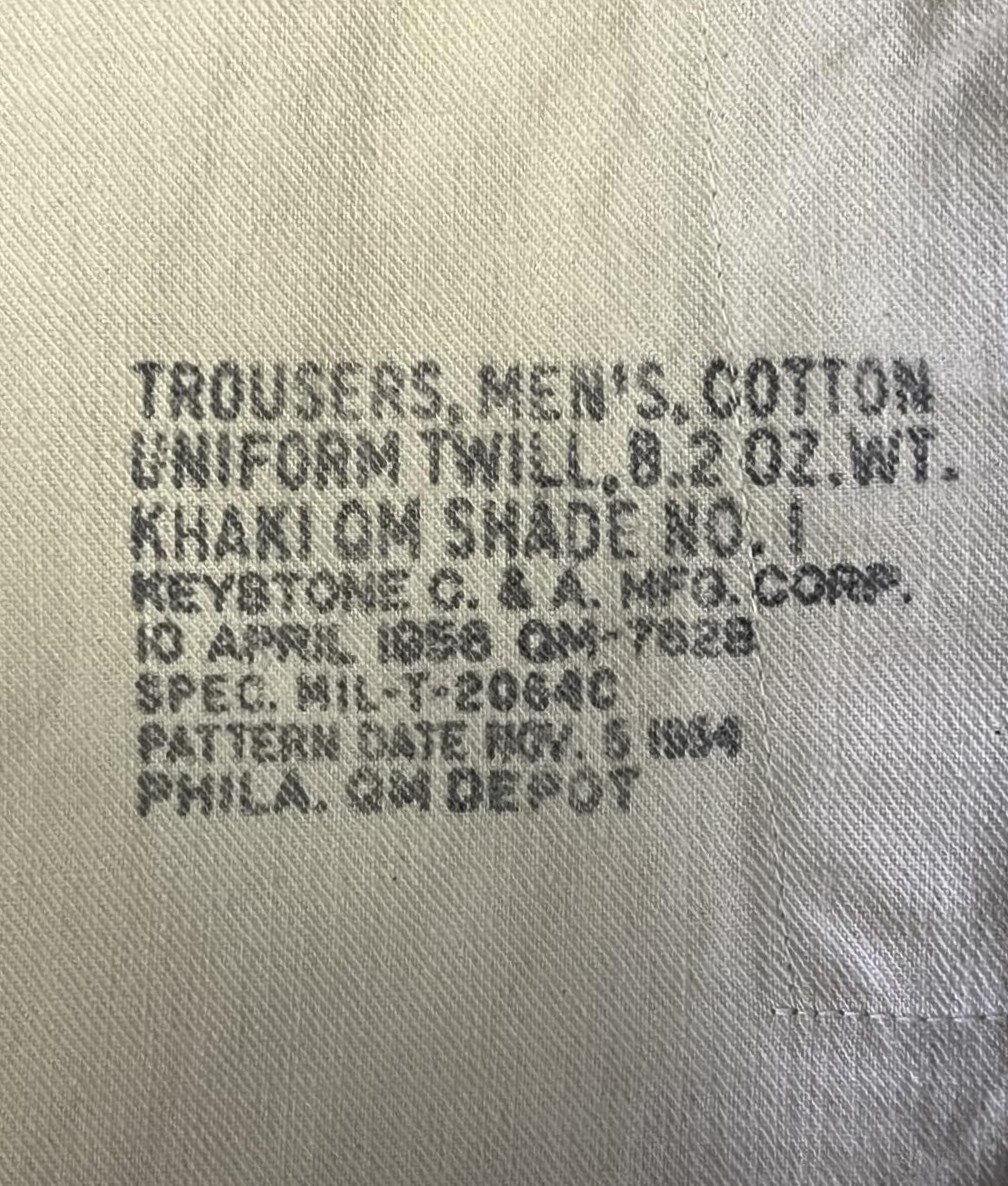 画像2: 50'S アメリカ軍 US ARMY "MIL-T-2064C" ボタンフライ チノパンツ ベージュ (VINTAGE)