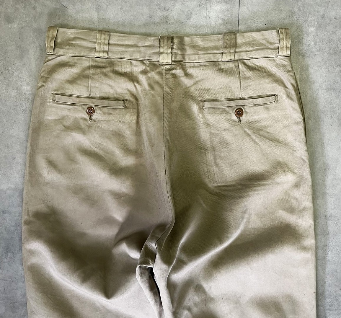 画像: 50'S アメリカ軍 US ARMY "MIL-T-2064C" ボタンフライ チノパンツ ベージュ (VINTAGE)
