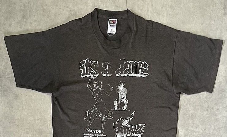 画像: 90'S IT'S A DANCE シングルステッチ 半袖 Tシャツ フェードブラック カナダ製 (VINTAGE)