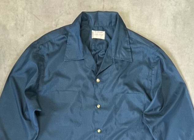 画像: 60'S McGREGOR "WONDER-FUL-FIT" オープンカラーシャツ ダークブルー USA製 (VINTAGE)