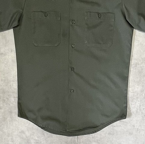画像: 70'S SEARS "PERMA-PREST" 半袖 ワークシャツ オリーブ (VINTAGE)
