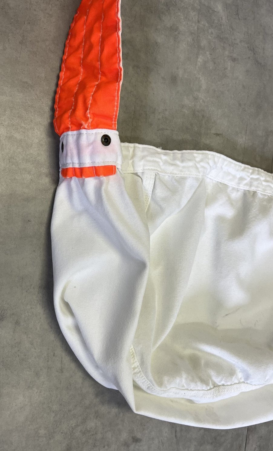 画像2: 70'S UNKNOWN プリント無し ニュースペーパーバッグ オフホワイト/オレンジ (VINTAGE)