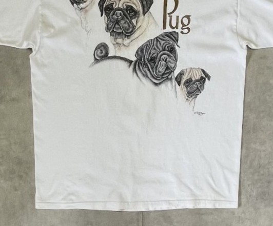 画像: 90'S LAURA ROGERS "PUG" 半袖 Tシャツ ホワイト (VINTAGE)