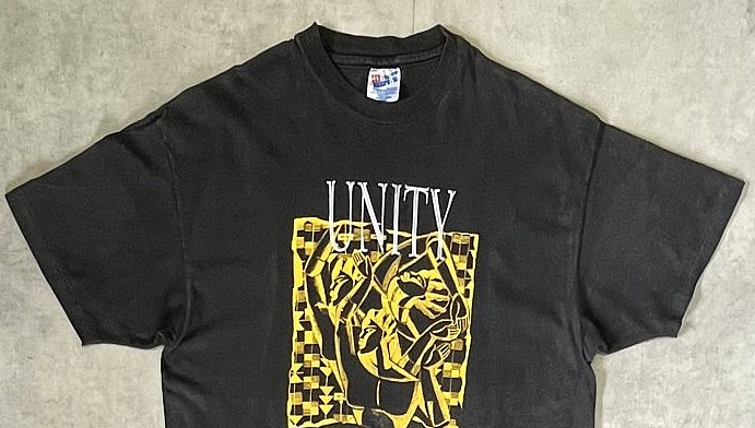 画像: 90'S UNITY シングルステッチ 両面プリント 半袖 Tシャツ ブラック USA製 (VINTAGE)
