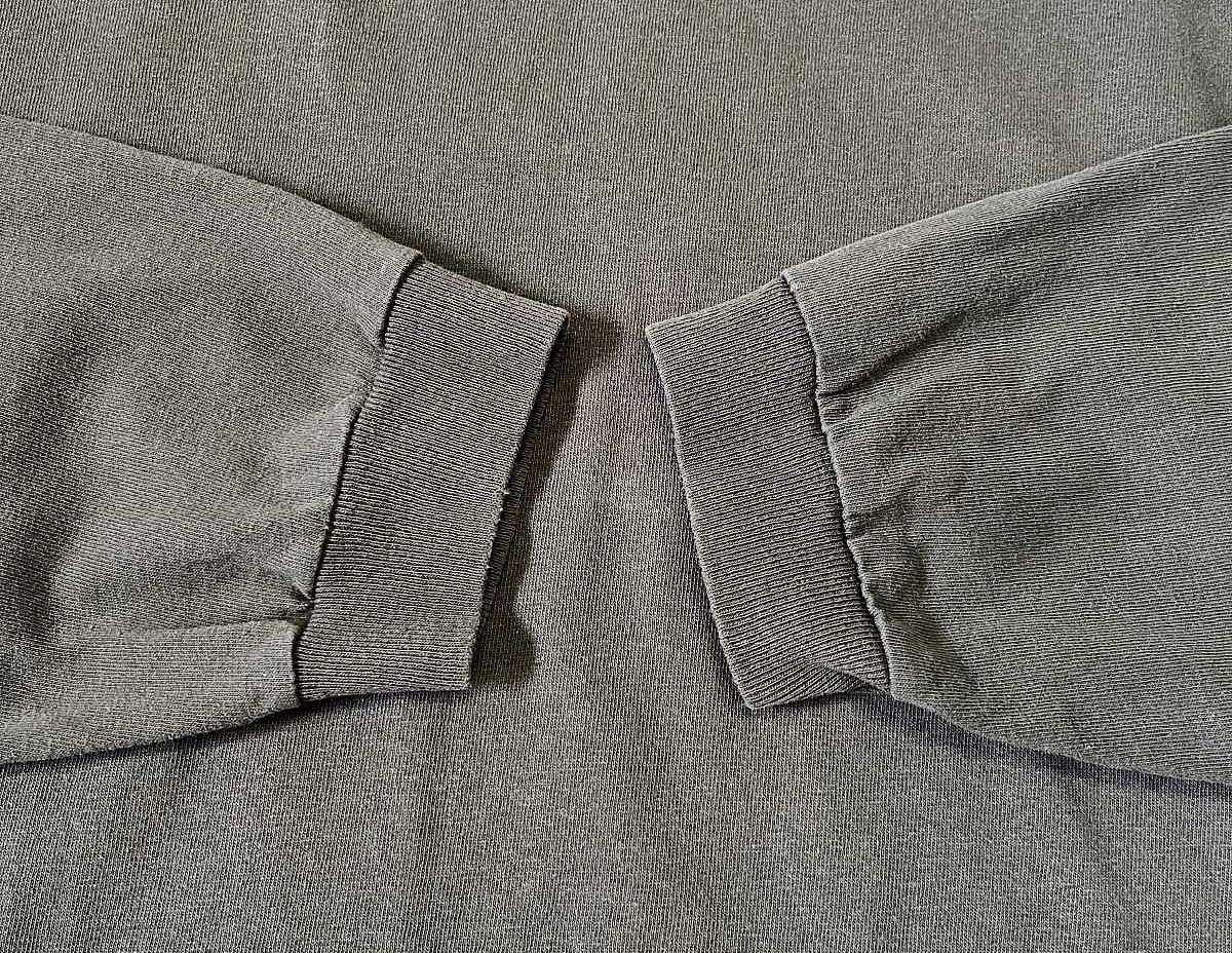 画像: 90'S PATAGONIA "BENEFICIAL T'S" バックプリント 長袖 Tシャツ カーキ USA製 (VINTAGE)