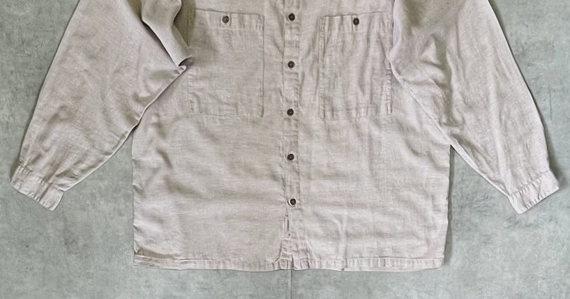 画像: 90'S PATAGONIA "ヤシの木タグ" マチ付きポケット 長袖 シャツ ベージュ (VINTAGE)