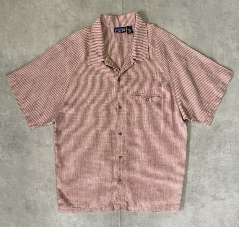 画像1: 03'S PATAGONIA ヘンプ100% 半袖 オープンカラーシャツ チェック柄 (VINTAGE)