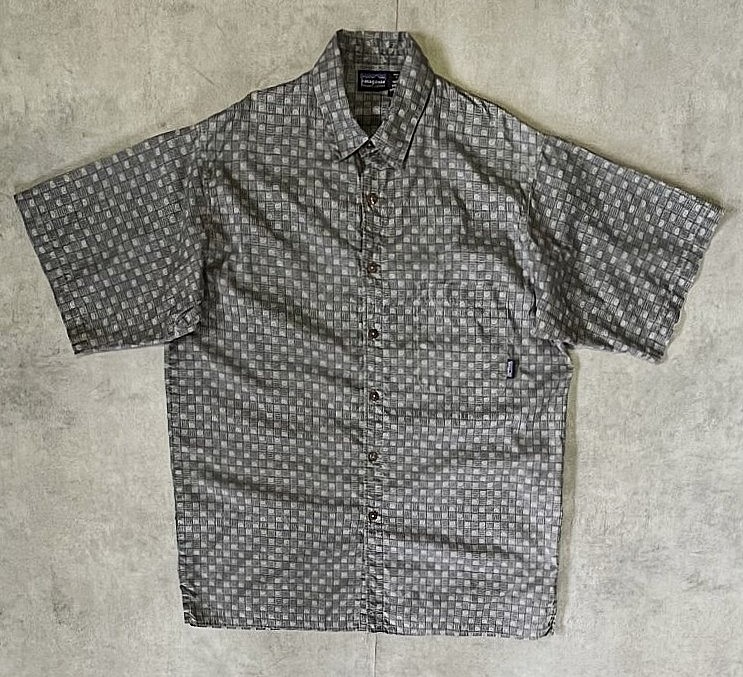 画像1: 90'S PATAGONIA 半袖 ACシャツ チェック柄 ポルトガル製 (VINTAGE)