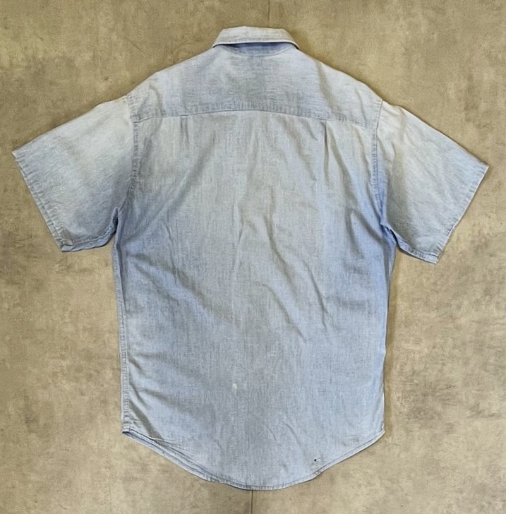 画像4: 80'S PRENTISS コットン100% シャンブレーシャツ フェードブルー USA製 (VINTAGE)