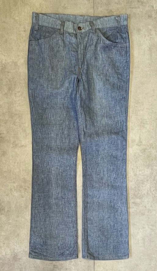 画像1: 70'S LEVIS ボタン裏32 ブーツカットデニム インディゴ 42TALONジップ USA製 (DEADSTOCK)