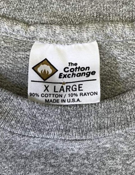 画像2: 90'S THE COTTON EXCHANGE シングルステッチ 半袖 Tシャツ ヘザーグレー USA製 (VINTAGE)