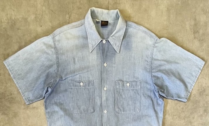 画像: 80'S PRENTISS コットン100% シャンブレーシャツ フェードブルー USA製 (VINTAGE)