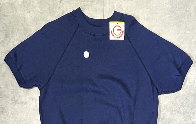 画像: 80'S GEARING UP ラグランスリーブ クルーネック 半袖 スウェットシャツ ネイビー (DEADSTOCK)