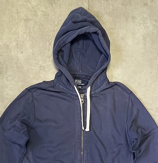 画像: 90'S RALPH LAUREN ダブルジップ スウェットパーカー フェードネイビー (VINTAGE)