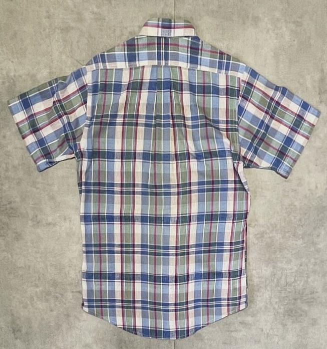 画像4: 70'S LL Bean TMタグ コットン 半袖 マドラスチェック BDシャツ インド製 (VINTAGE)