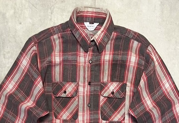 画像: 80'S FIVE BROTHER 三角タグ フランネル ワークシャツ チェック柄 USA製 (VINTAGE)