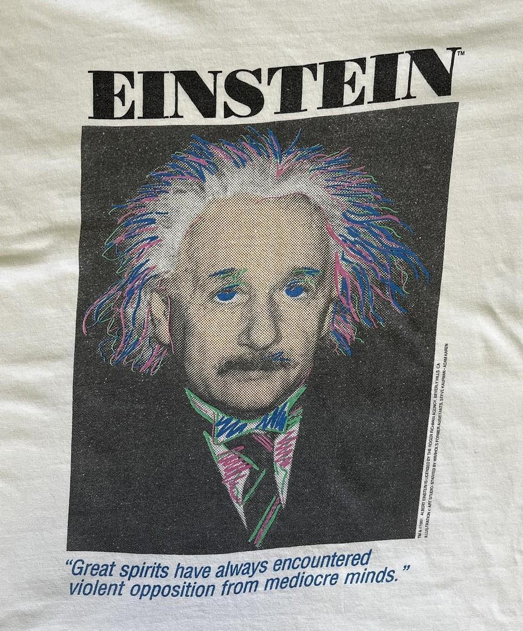 画像3: 90'S EINSTEIN シングルステッチ 半袖 Tシャツ ホワイト USA製 (VINTAGE)