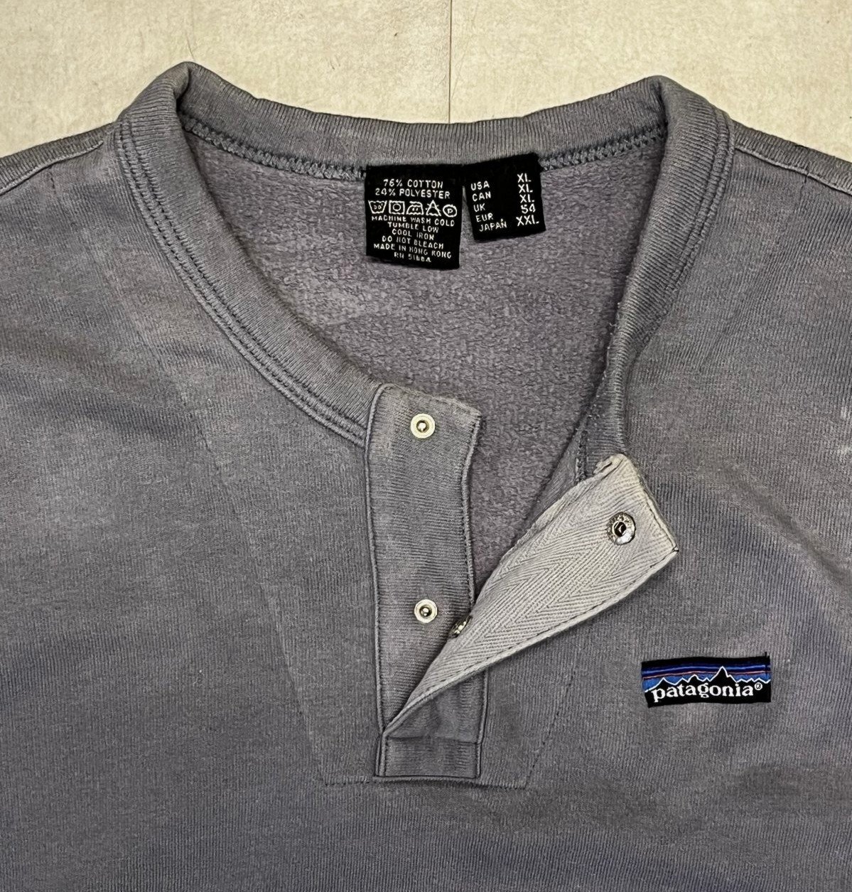 画像3: 80'S PATAGONIA 旧タグ スナップボタン ヘンリーネック スウェットシャツ グレー (VINTAGE)