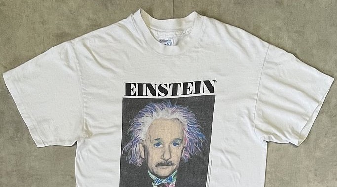画像: 90'S EINSTEIN シングルステッチ 半袖 Tシャツ ホワイト USA製 (VINTAGE)
