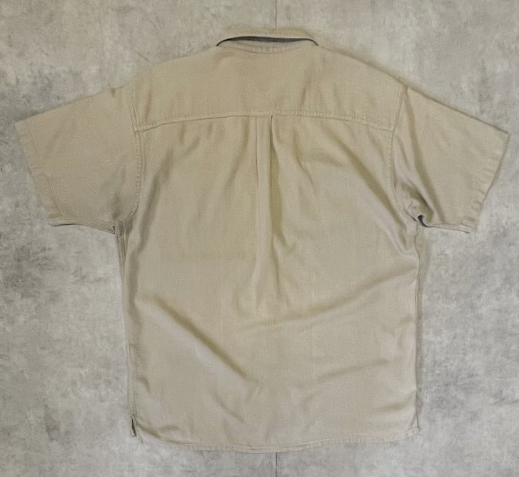 画像4: 90'S LL Bean "COOL WEAVE" コットン 半袖 ボックスシャツ ベージュ USA製 (VINTAGE)