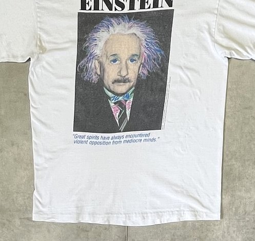 画像: 90'S EINSTEIN シングルステッチ 半袖 Tシャツ ホワイト USA製 (VINTAGE)