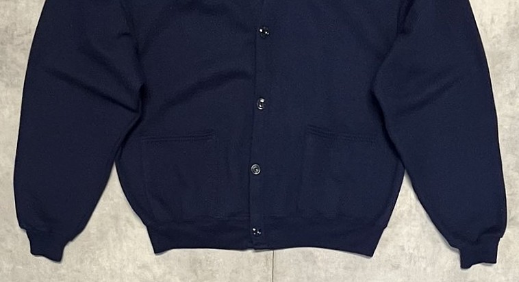 画像: 90'S JERZEES スウェット カーディガン 無地 ネイビー (MINT CONDITION)