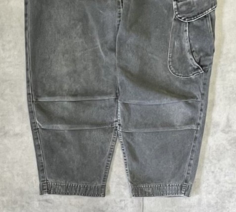 画像: 90'S GRAMICCI 旧ロゴ ベルト付き デニム 七分丈 カーゴパンツ グレー USA製 (VINTAGE)