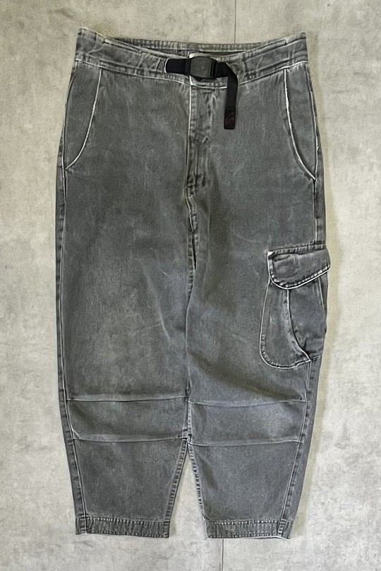 画像1: 90'S GRAMICCI 旧ロゴ ベルト付き デニム 七分丈 カーゴパンツ グレー USA製 (VINTAGE)