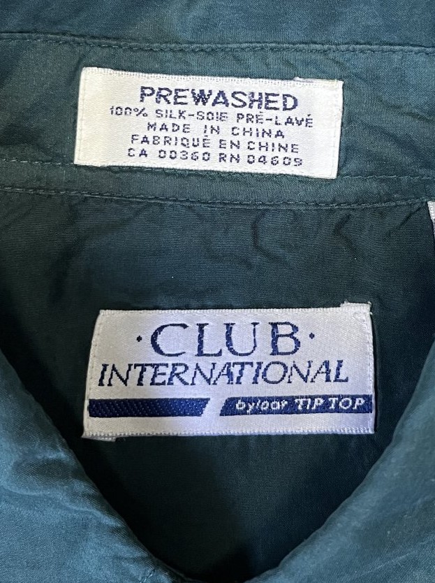 画像2: CLUB INTERNATIONAL シルク100% 長袖 シャツ ダークグリーン (VINTAGE)