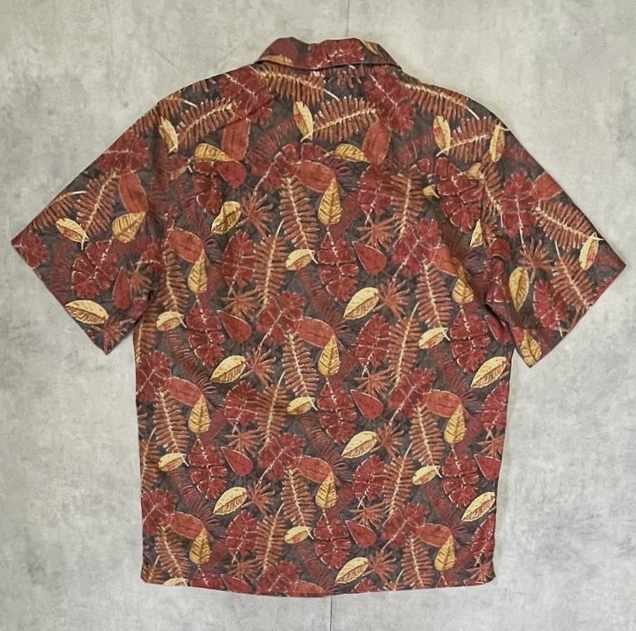 画像4: 00'S LL Bean コットン 半袖 オープンカラーシャツ 総柄 (VINTAGE)