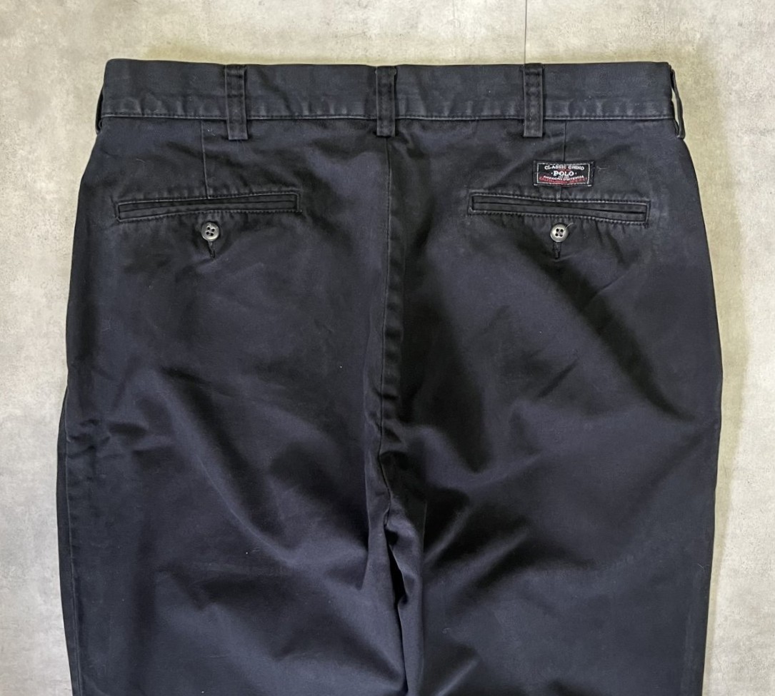 画像: 90'S RALPH LAUREN "ANDREW PANT" ツープリーツ チノパンツ ブラック W35L30 (VINTAGE)