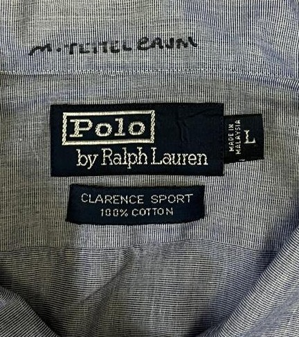 画像2: 90'S RALPH LAUREN "CLARENCE SPORT" 刷毛目ポプリン 長袖 プルオーバーボックスシャツ ブルー (VINTAGE)