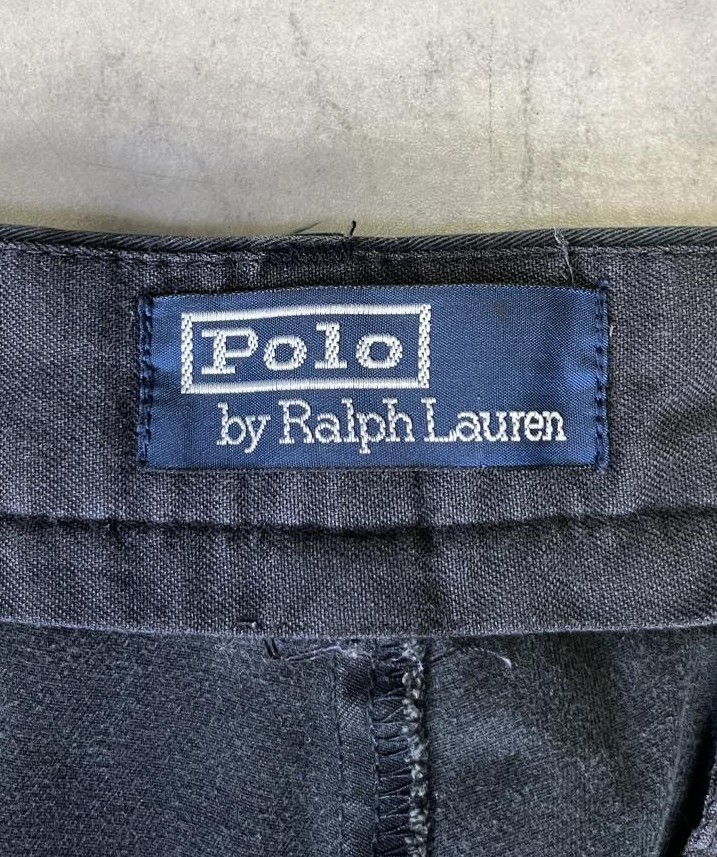 画像2: 90'S RALPH LAUREN ワンプリーツ チノパンツ ブラック W36L31 (VINTAGE)