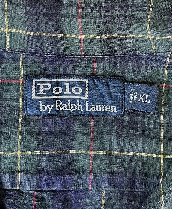 画像2: 90'S RALPH LAUREN コットン 半袖 オープンカラーシャツ チェック柄 (VINTAGE)