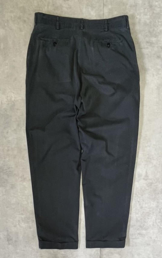 画像3: 90'S RALPH LAUREN ワンプリーツ チノパンツ ブラック W36L31 (VINTAGE)