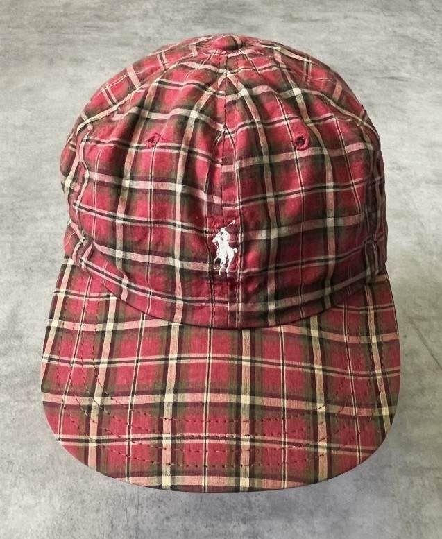 画像2: 90'S RALPH LAUREN ロゴ刺繍 ベースボールキャップ チェック柄 USA製 (VINTAGE)