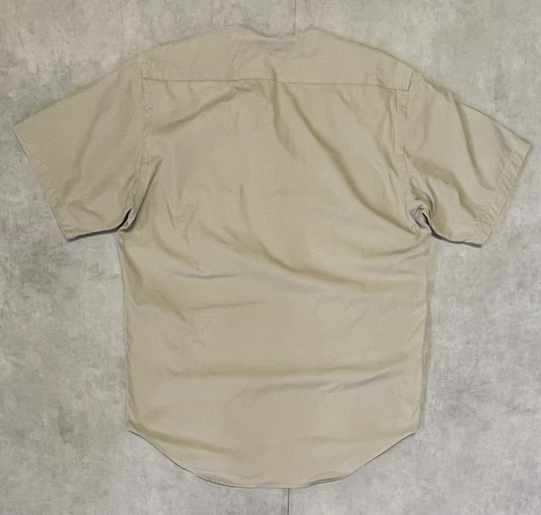 画像4: 90'S RALPH LAUREN ノーカラー Vネック 半袖 サファリシャツ ベージュ (VINTAGE)