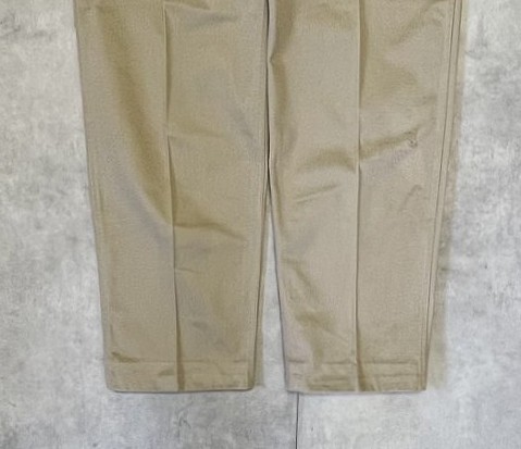 画像: 50'S フランス軍 M52 ボタンフライ プリーツ入り チノパンツ ベージュ 23 (VINTAGE)